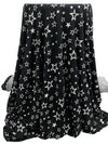 Black/Eggshell Polyester/Lycra Stars Print Double Brushed Knit 60W