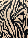 Sandstone Beige/Black Polyester/Lycra Animal Print Crushed Stretch Velvet Knit 60W