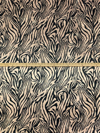 Sandstone Beige/Black Polyester/Lycra Animal Print Crushed Stretch Velvet Knit 60W