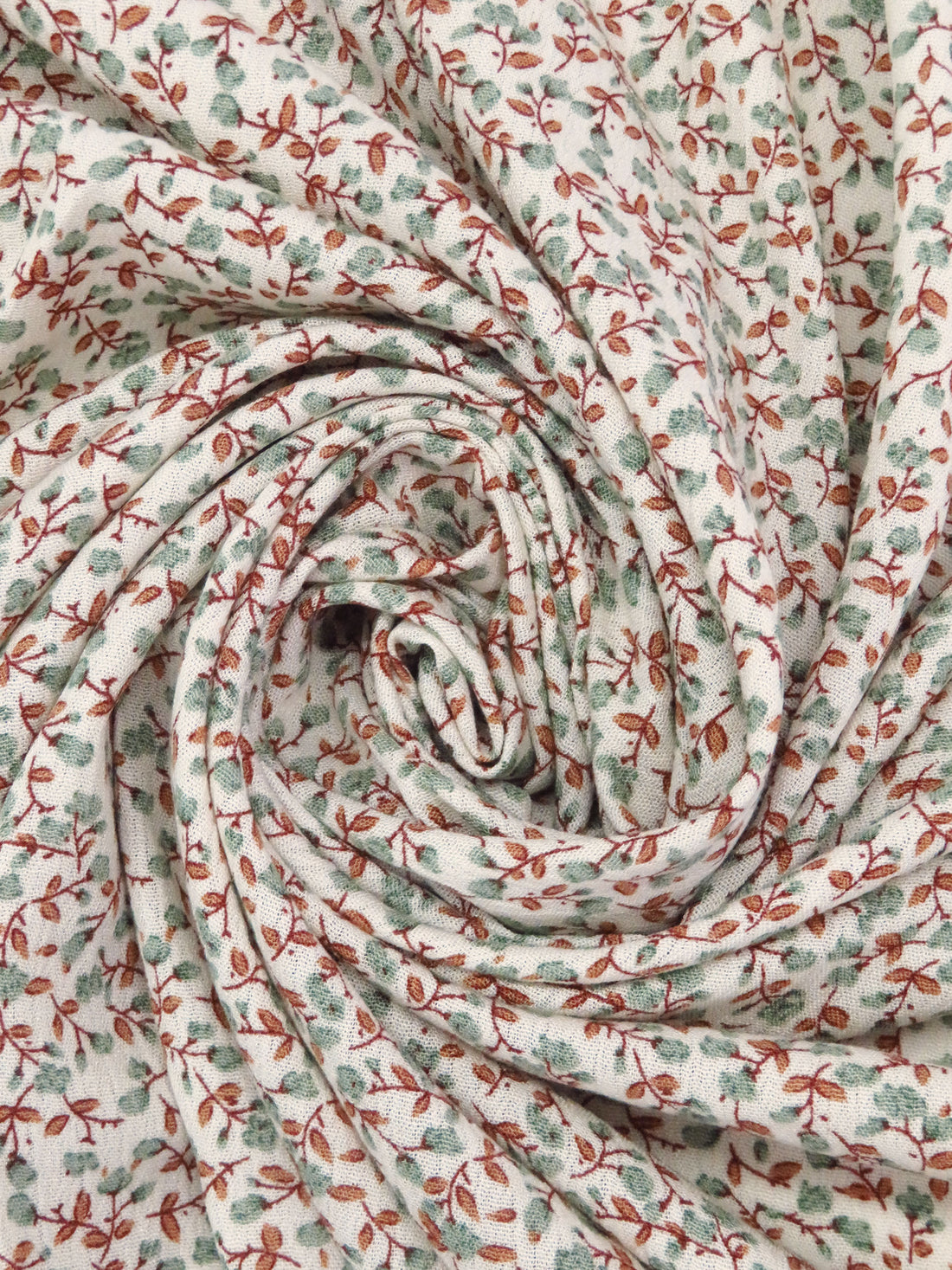 Beige/Artichoke/Durian/Multi 100% Rayon Small Floral Print Crinkle Challis 52W