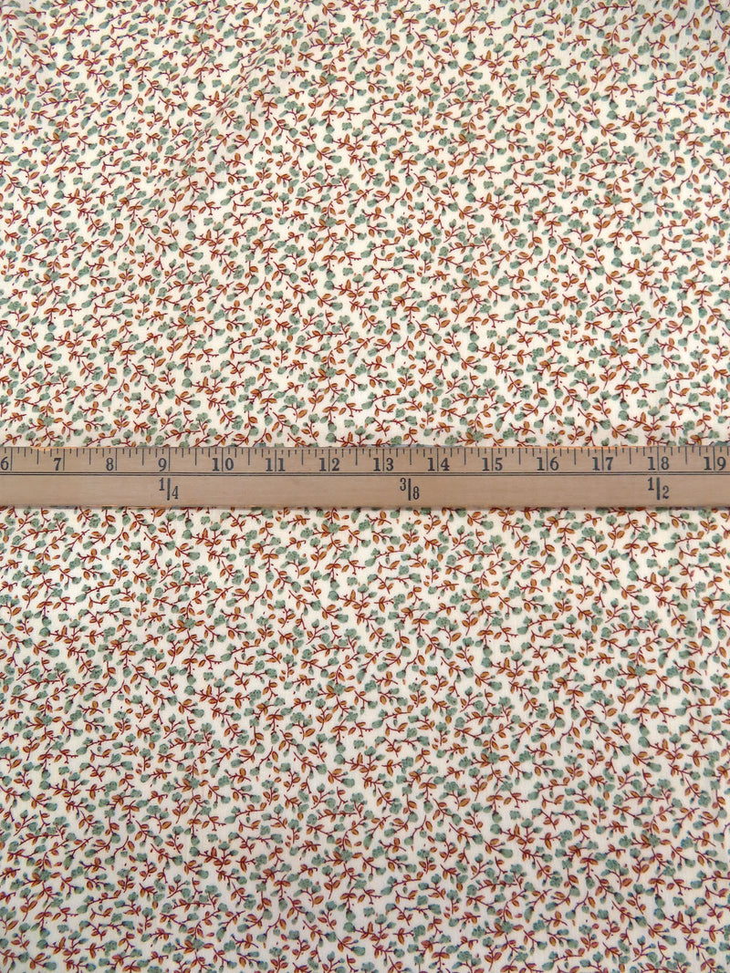Beige/Artichoke/Durian/Multi 100% Rayon Small Floral Print Crinkle Challis 52W