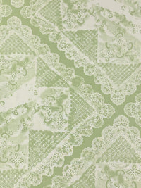 Olivine/Off-White Linen/Tencel Rugged Lace Handkerchief Print Mid-Weight Woven 56W