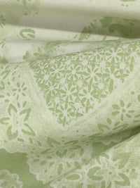 Olivine/Off-White Linen/Tencel Rugged Lace Handkerchief Print Mid-Weight Woven 56W