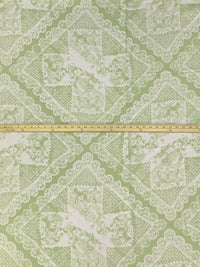 Olivine/Off-White Linen/Tencel Rugged Lace Handkerchief Print Mid-Weight Woven 56W