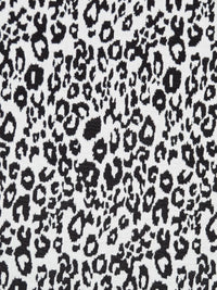 White/Black Polyester/Lycra Animal Jacquard Design Double Knit 60W