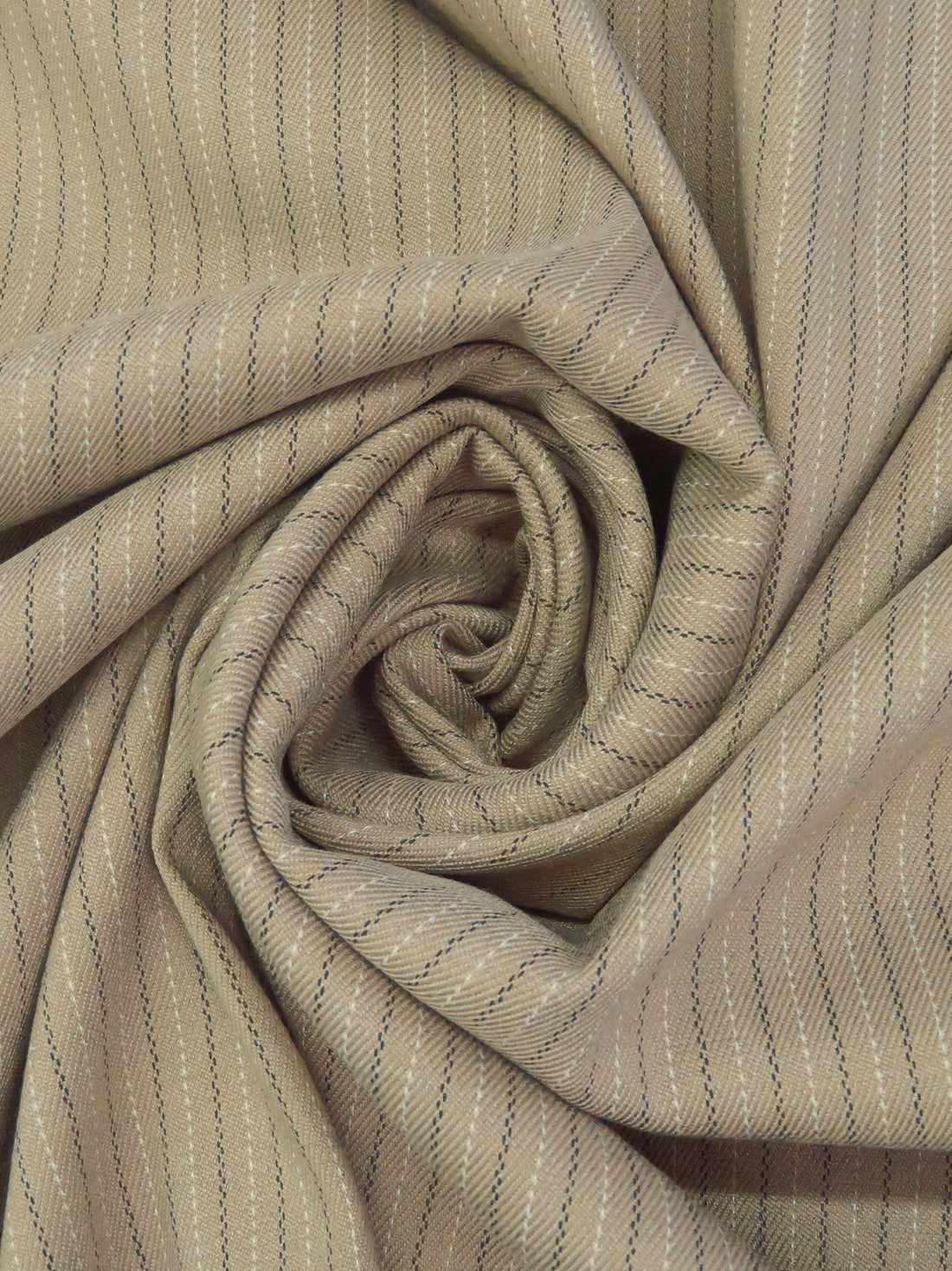 Grullo/White/Black Polyester/Rayon/Spandex Vertical Stripe Weave Yarn-Dyed Stretch Suiting 44W