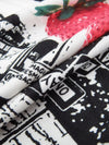 White/Black/Desire Pink/Evergreen Polyester/Lycra Strawberry City Print Double Brushed Knit 60W