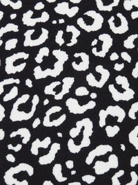 Black/White 100% Polyester Animal Print Bubble Crepe 58W