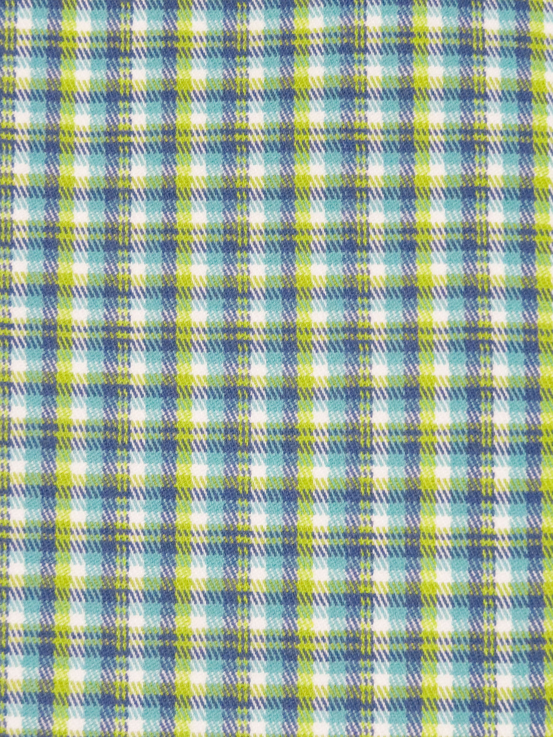 Vivid Lime/White/Ulca Blue/Verdigris Polyester/Rayon/Spandex Plaid Weave Yarn-Dyed Stretch Suiting 42W