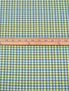Vivid Lime/White/Ulca Blue/Verdigris Polyester/Rayon/Spandex Plaid Weave Yarn-Dyed Stretch Suiting 42W