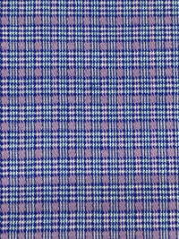 Ultramarine Blue/White/Lilac Polyester/Rayon/Spandex Yarn-Dyed Plaid Stretch Suiting 43W