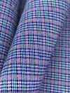 Ultramarine Blue/White/Lilac Polyester/Rayon/Spandex Yarn-Dyed Plaid Stretch Suiting 43W