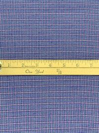 Ultramarine Blue/White/Lilac Polyester/Rayon/Spandex Yarn-Dyed Plaid Stretch Suiting 43W