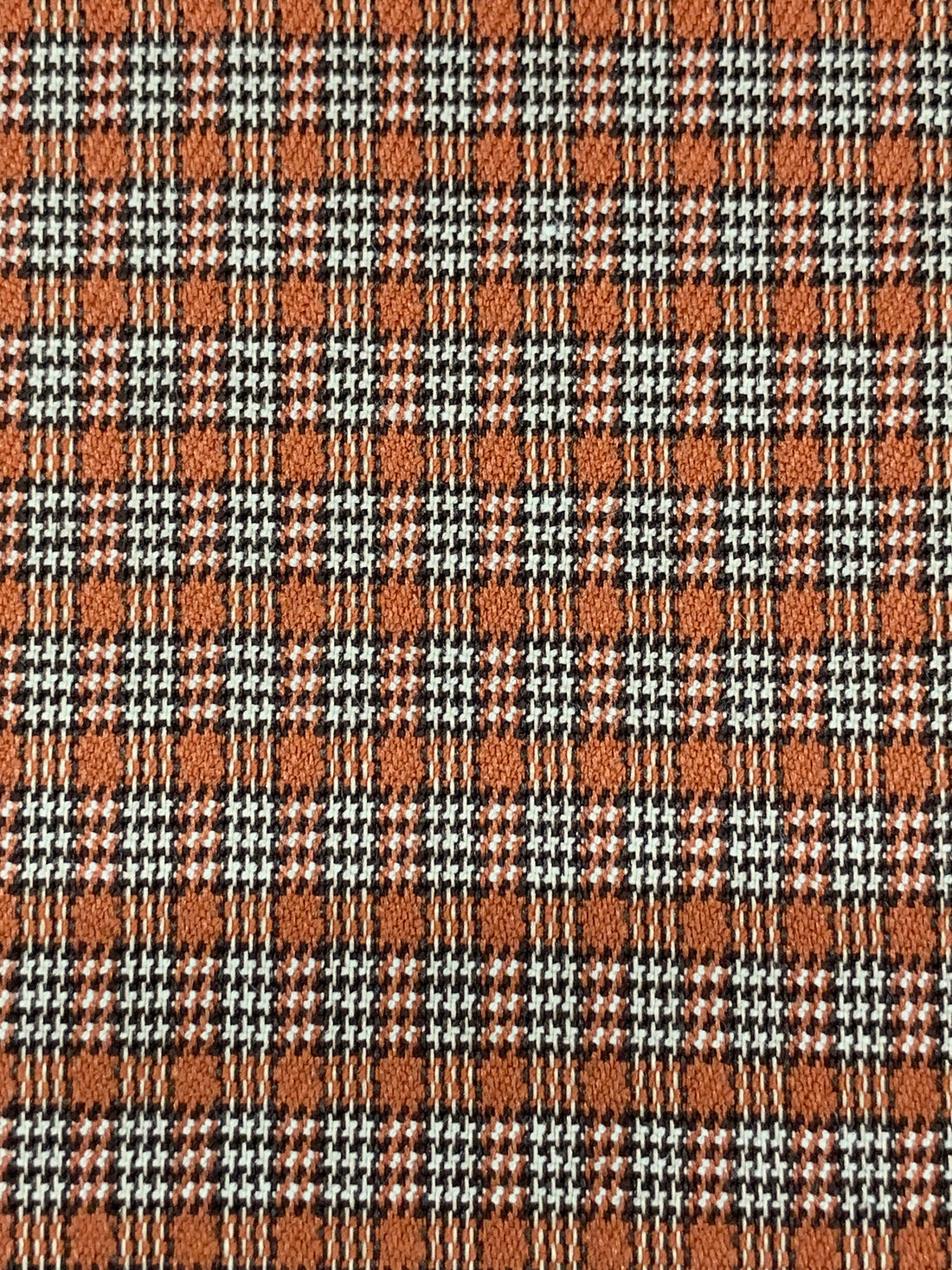 Brown Sugar/White/Espresso Polyester/Rayon/Spandex Yarn-Dyed Plaid Stretch Suiting 44W