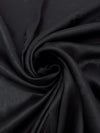 Black 100% Linen Floral Jacquard Design Mid-Weight Woven 58W