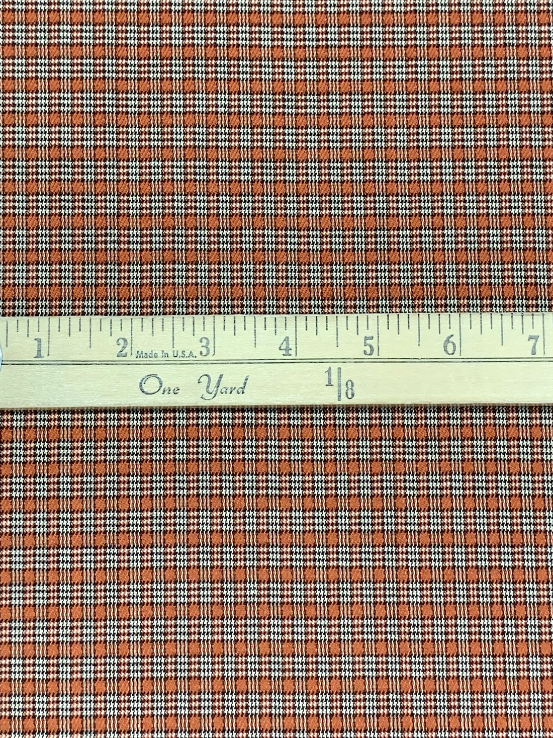 Brown Sugar/White/Espresso Polyester/Rayon/Spandex Yarn-Dyed Plaid Stretch Suiting 44W