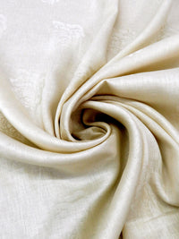 Vanilla Custard 100% Linen Rose Jacquard Design Mid-Weight Woven 60W