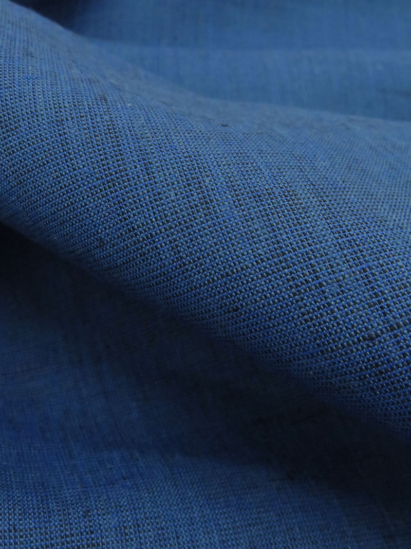 Cyan Cobalt/Black 100% Linen Cross-Dyed Shirt-Weight Woven 60W