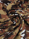 Caramel/Burlap/Dark Espresso/White 100% Linen Camouflage Print Mid-Weight Woven 58W