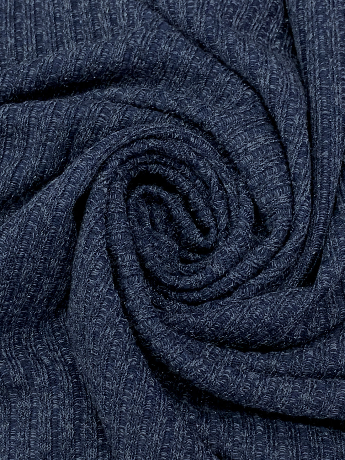 Prussian Blue/Light Slate Gray Polyester/Metallic Heathered Ribbed Sweater Knit 58W