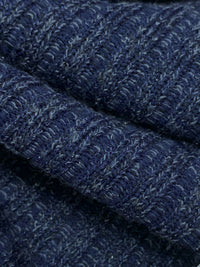 Prussian Blue/Light Slate Gray Polyester/Metallic Heathered Ribbed Sweater Knit 58W