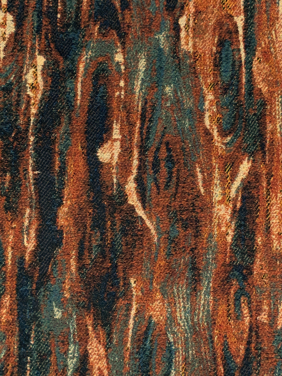 Chestnut/Black/Cream/Multi Wool/Polyester Novelty Tapestry Coating - NY Designer - 48W