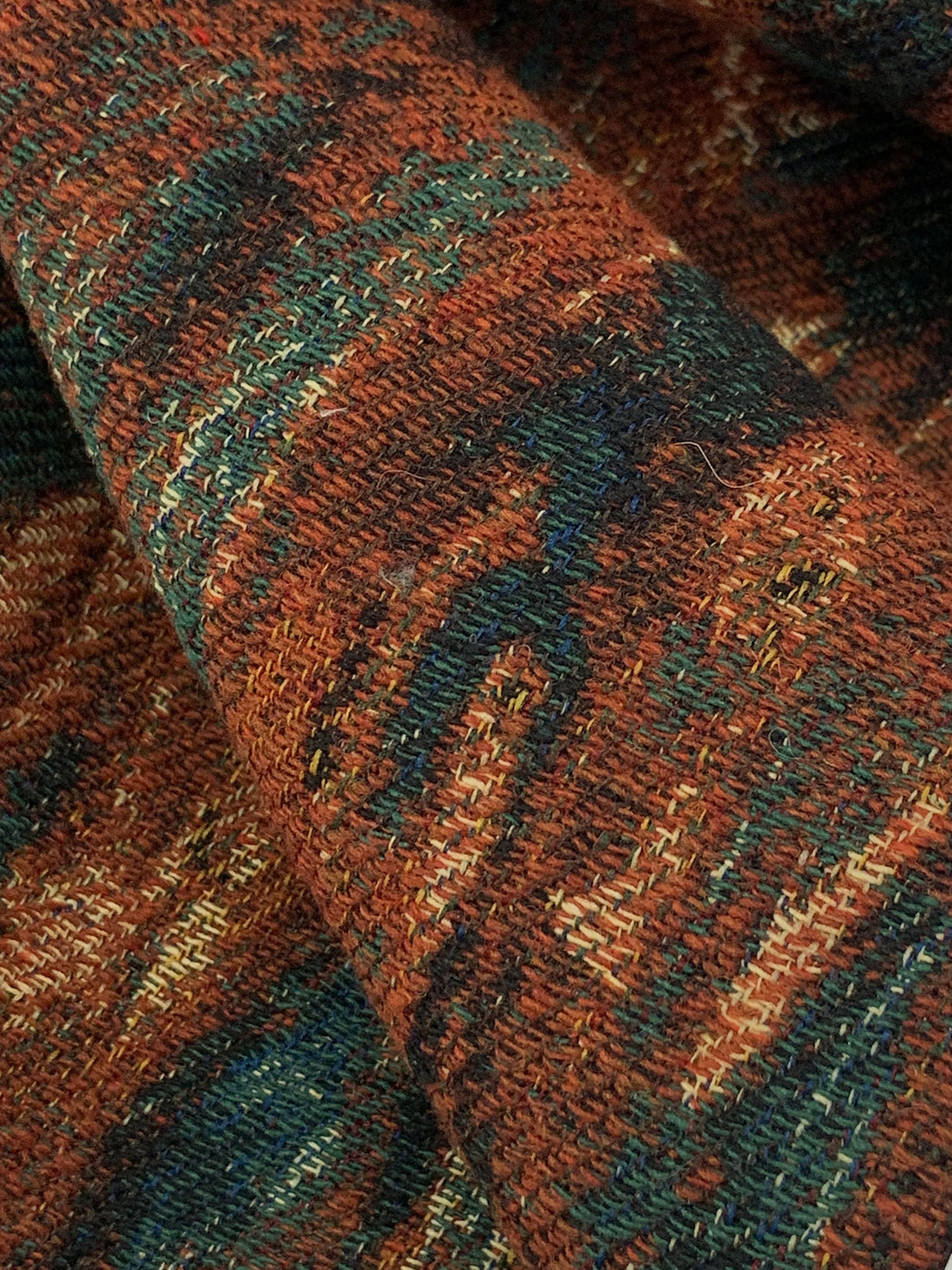 Chestnut/Black/Cream/Multi Wool/Polyester Novelty Tapestry Coating - NY Designer - 48W