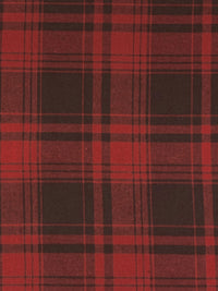 Brick Red/Penny Brown 100% Cotton Plaid Flannel - NY Designer - 56W