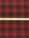 Brick Red/Penny Brown 100% Cotton Plaid Flannel - NY Designer - 56W