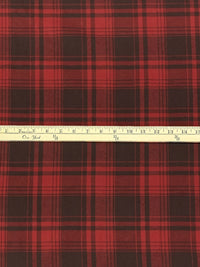 Brick Red/Penny Brown 100% Cotton Plaid Flannel - NY Designer - 56W