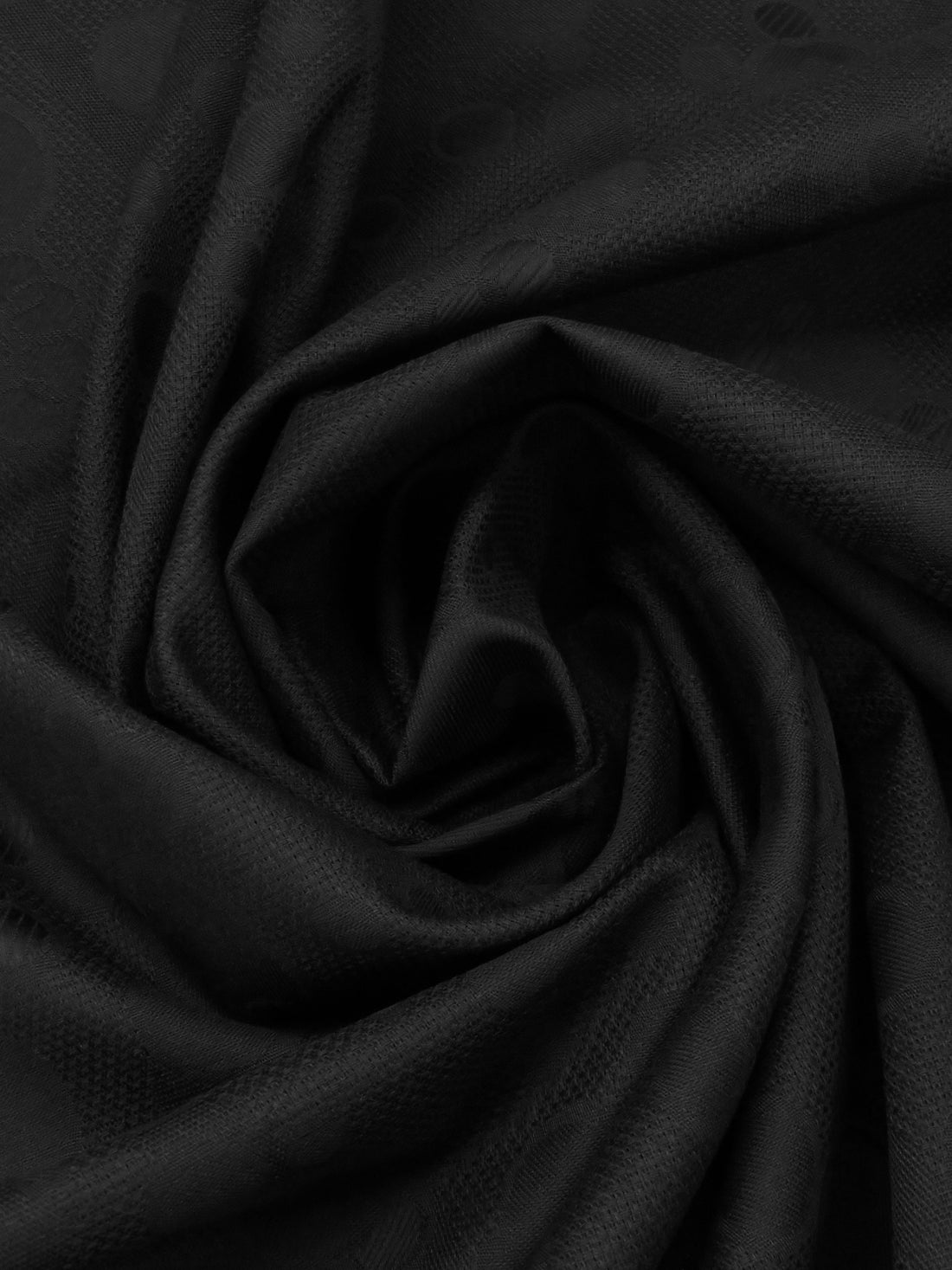 Charcoal Black 100% Cotton Bubble Lattice Open Weave Jacquard Woven 42W