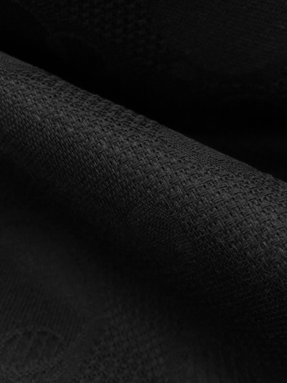 Charcoal Black 100% Cotton Bubble Lattice Open Weave Jacquard Woven 42W
