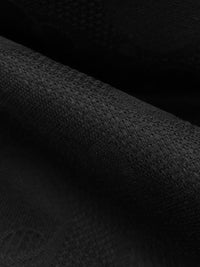 Charcoal Black 100% Cotton Bubble Lattice Open Weave Jacquard Woven 42W