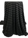 Black/Charcoal Rayon/Lycra Horizontal Stripe Jersey Knit 60W