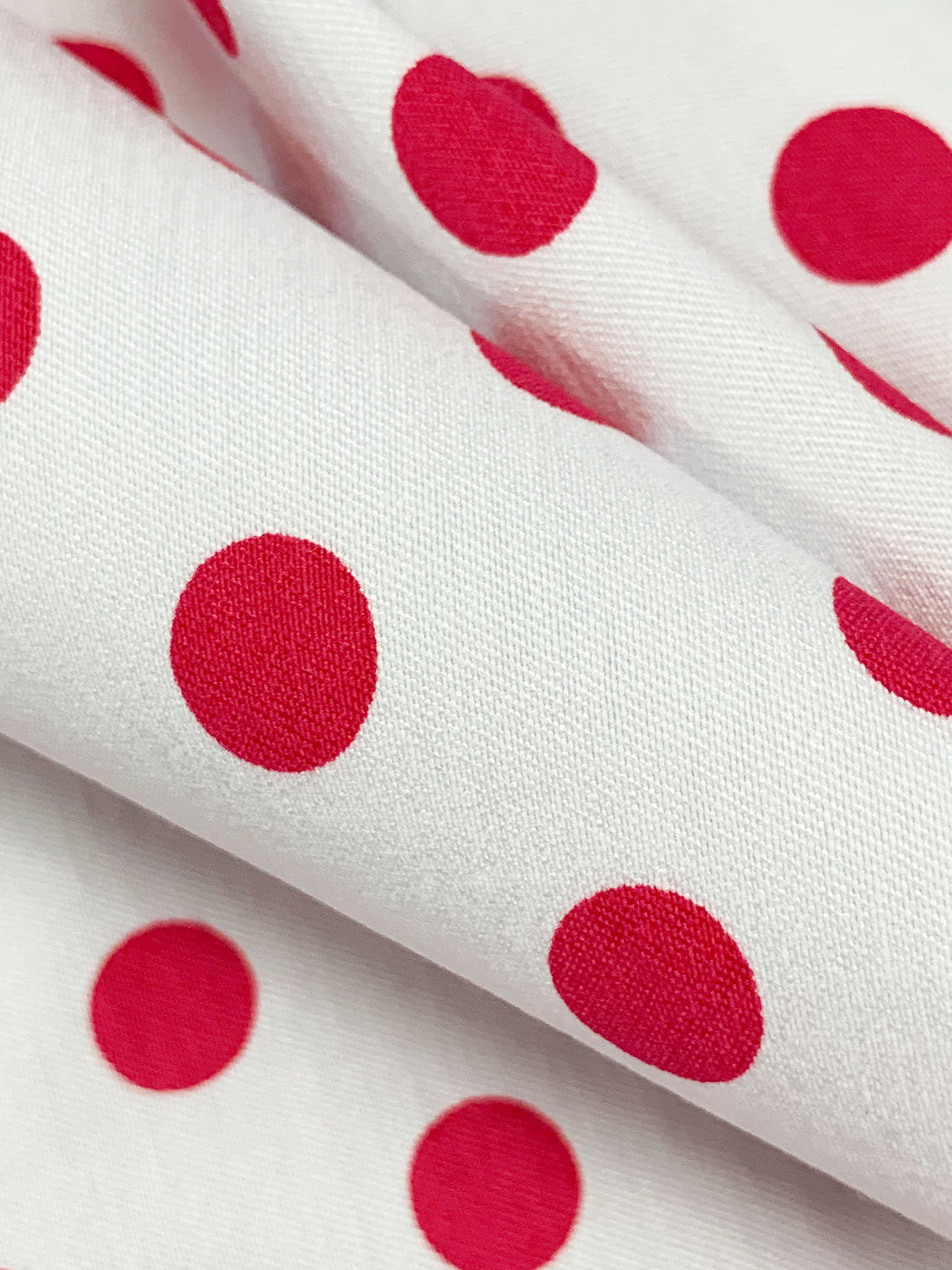 White/Cardinal Red Rayon/Nylon/Lycra Polka Dot Print Stretch Bengaline Suiting 56W