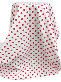 White/Cardinal Red Rayon/Nylon/Lycra Polka Dot Print Stretch Bengaline Suiting 56W