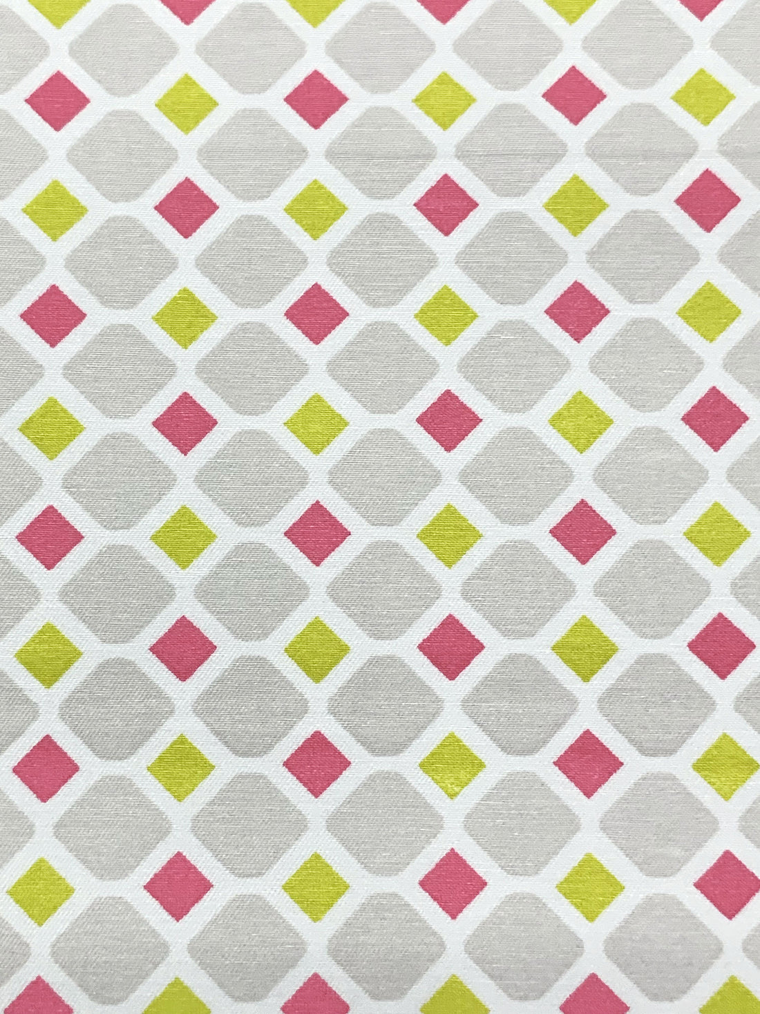 Silver Sand/Cerise/Antique Gold Rayon/Nylon/Lycra Diamond Geometric Print Stretch Bengaline Suiting 58W