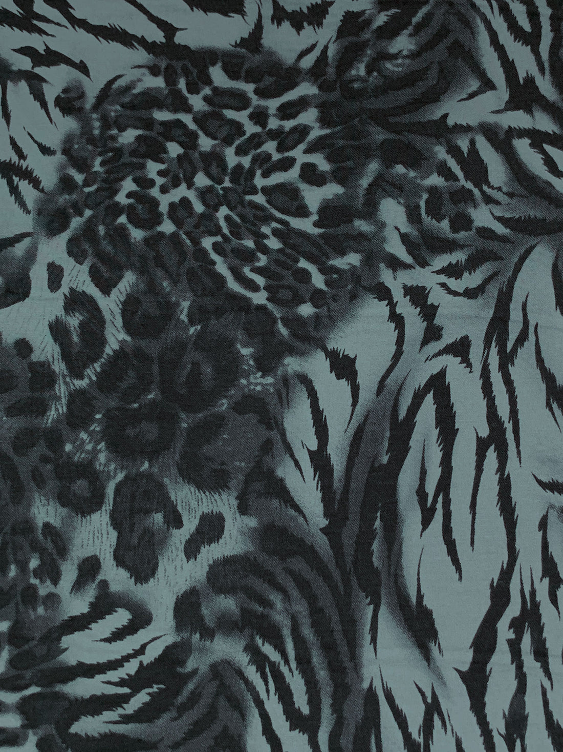 Slate Gray/Black Rayon/Nylon/Lycra Abstract Animal Print Stretch Bengaline Suiting 58W