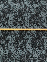 Slate Gray/Black Rayon/Nylon/Lycra Abstract Animal Print Stretch Bengaline Suiting 58W