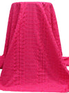 Raspberry Polyester/Cotton Scalloped Double Border Embroidered Ornate Eyelet Design Lawn 41W