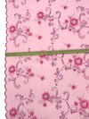 Shimmering Blush/Dusty Rose/Neon Purple/Multi 100% Nylon Scalloped Double Border Embroidered Floral & Bead Netting 52W