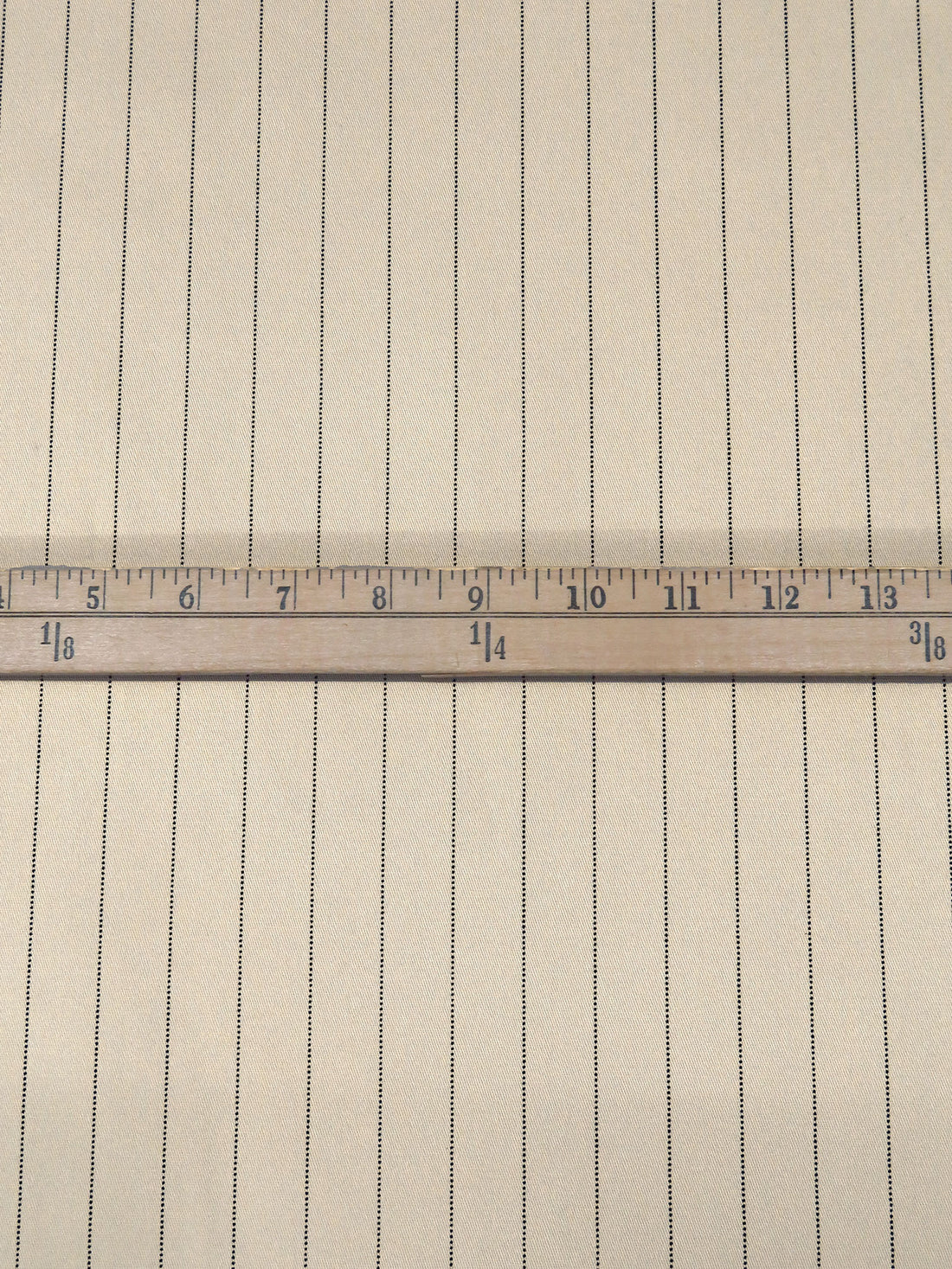 Dark Vanilla/Black Cotton/Lycra Vertical Pinstripe Print Twill Bottom Weight Woven - NY Designer - 50W
