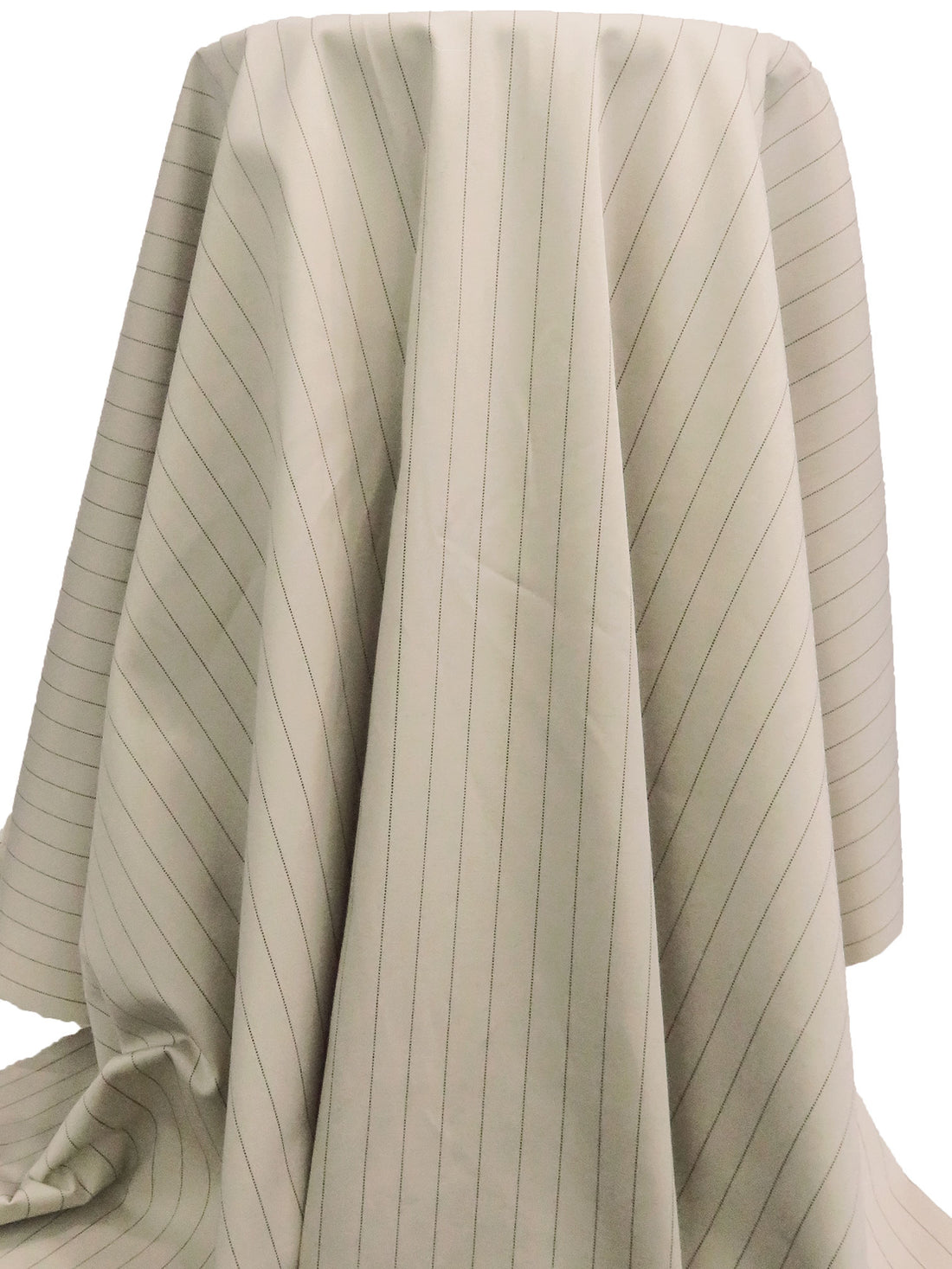 Dark Vanilla/Black Cotton/Lycra Vertical Pinstripe Print Twill Bottom Weight Woven - NY Designer - 50W