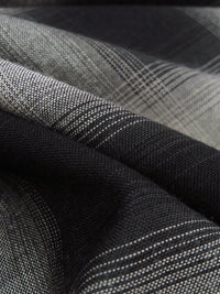 Black/Dusty Vanilla/Pewter Gray 100% Rayon Yarn-Dyed Plaid Challis - NY Designer - 60W