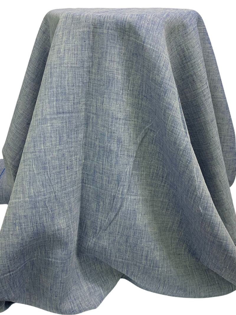 Lapis Blue/Alabaster 100% Linen Cross-Dyed Shirt Weight Woven 60W