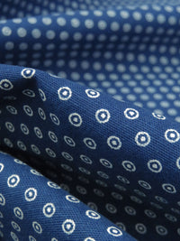 Space Cadet Blue/White 100% Cotton Mini Dotted Circle Print Washed Shirting 33W