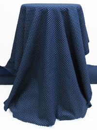 Space Cadet Blue/White 100% Cotton Mini Dotted Circle Print Washed Shirting 33W