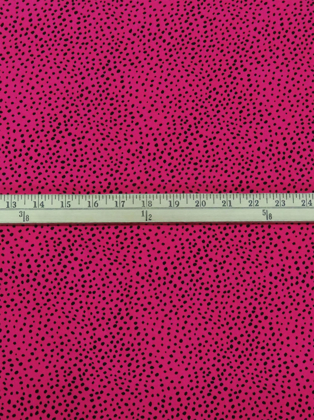 Raspberry Pink/Black 100% Rayon Speckled Print Crinkle Crepe Challis - NY Designer - 36W