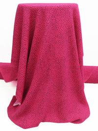 Raspberry Pink/Black 100% Rayon Speckled Print Crinkle Crepe Challis - NY Designer - 36W