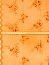 Tangerine/Autumn Red/Multi 100% Polyester Scalloped Double Border Embroidered Floral & Bead Chiffon 49W